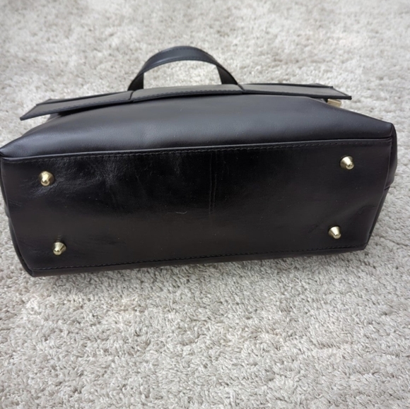 ANNA PAOLA Made In Italy Leather Woven Flap Satchel - Picture 6 of 14